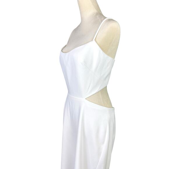 Jenny Yoo Collection The Leia White Open Back Formal Cocktail Sheath Midi Dress - Picture 6 of 13